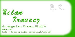 milan kravecz business card